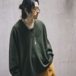 超絶お気に入りアイテム爆誕！ラフでありながらも品を感じるMBイズムな色気満載の「MBハイエンド Vネックヴィンテージブークレプルオーバー & ヴィンテージブークレスーパーワイドカーゴパンツ」発売！
